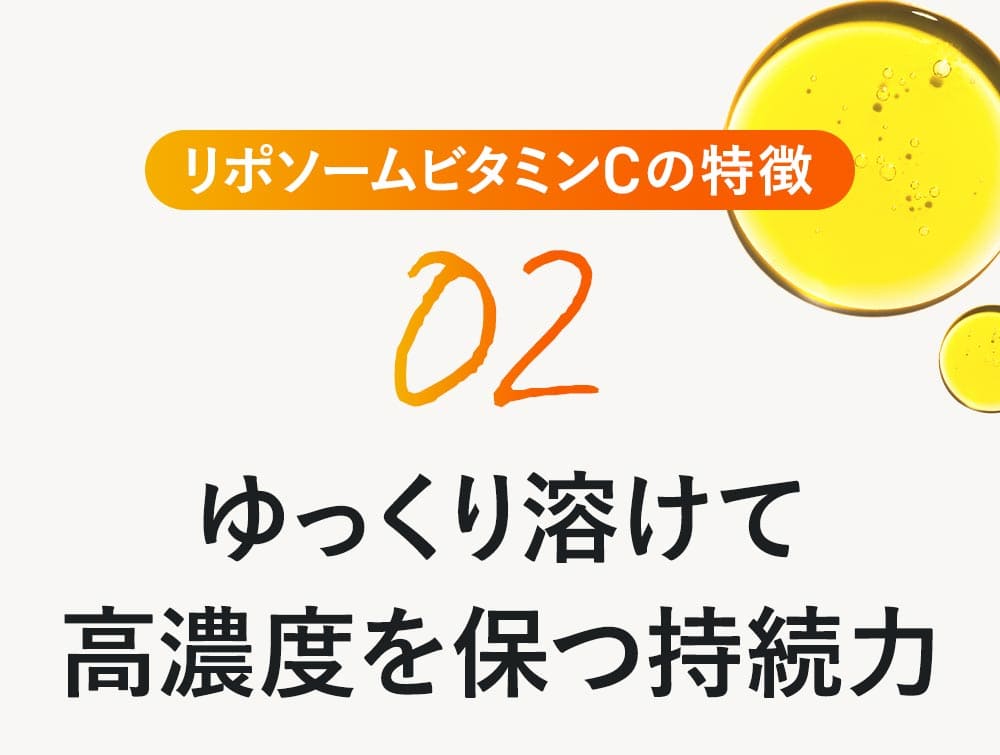 ポイント2 ゆっくり溶けて高濃度を保つ持続力